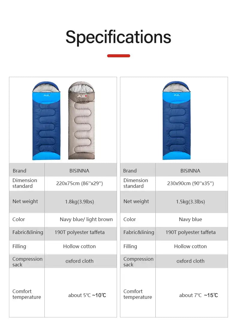 BISINNA Camping Sleeping Bag Ultralight Waterproof Winter Warm Envelope Backpacking Sleeping Bags for Outdoor Traveling Hiking - Lootquake