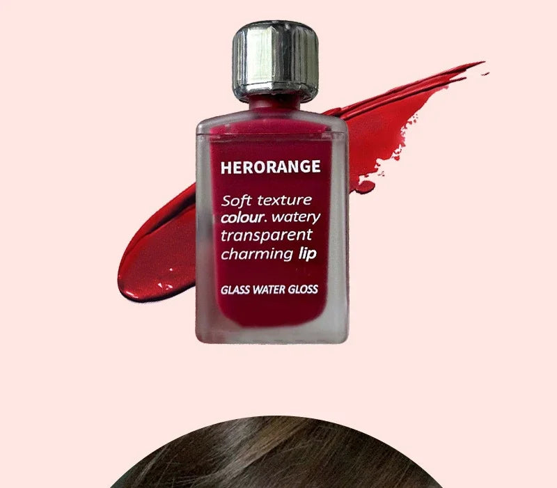 HERORANGE Brillo de labios ligero, brillo de labios, no se pega fácilmente, duradero, lápiz labial hidratante de agua, maquillaje líquido coreano
