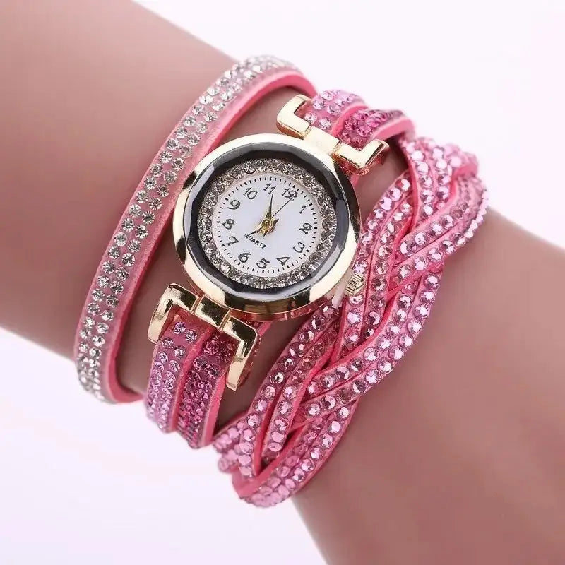 Long Strap Leather Watch Women Casual Rhinestone Dress Watch Ladies Bracelet Wristwatch Clock Relogios Feminino Reloj Mujer 2024 - Lootquake