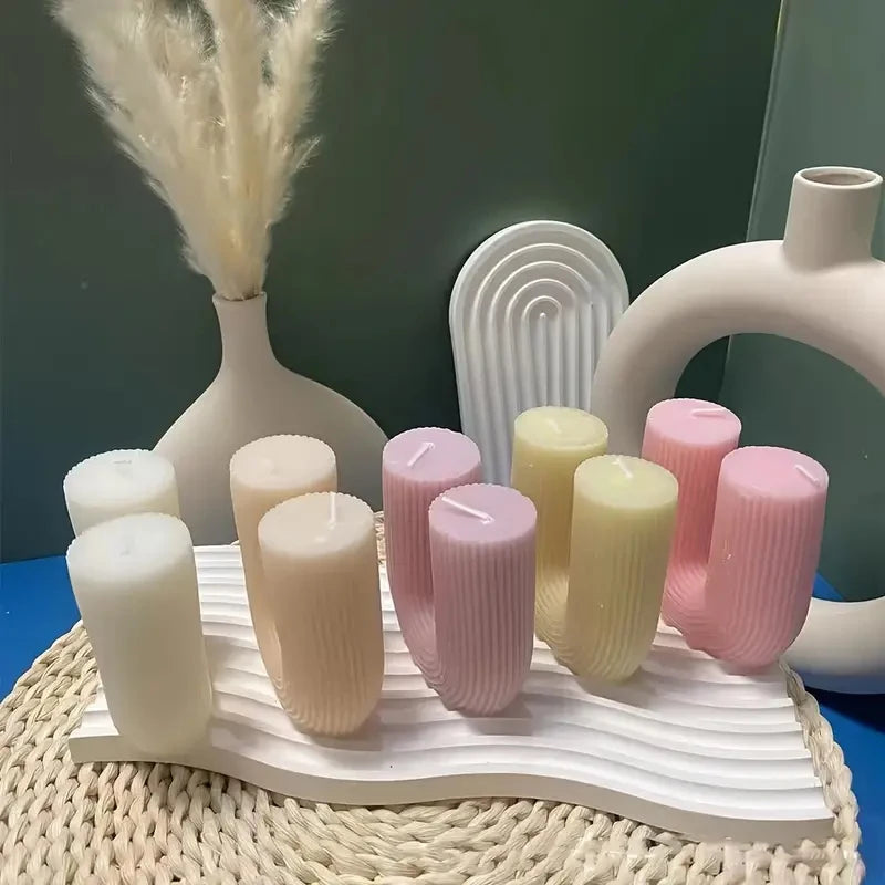 Molde de silicona para velas en forma de U, hecho a mano, con forma de arco, para hacer velas perfumadas, yeso, resina epoxi, adorno artesanal, molde de cera para decoración del hogar
