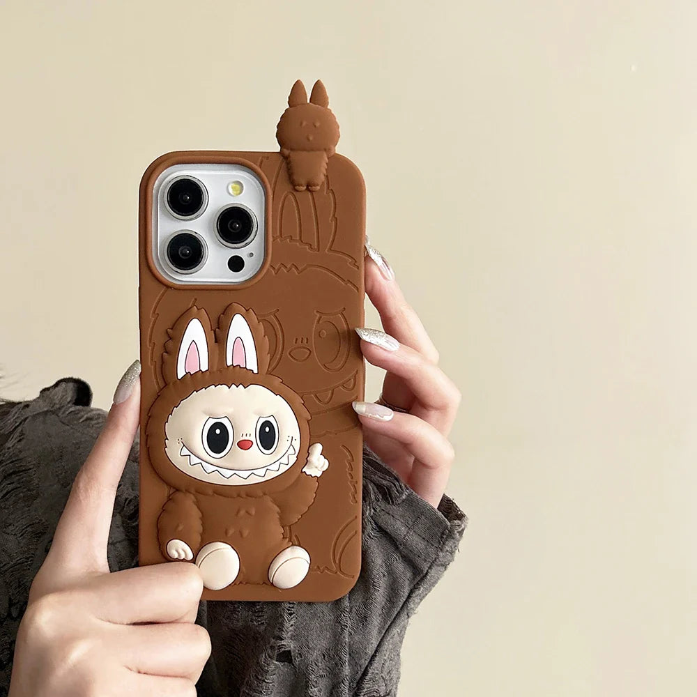 Cartoon LaBubu Monsters Toy Case Soft Silicone Phone Case