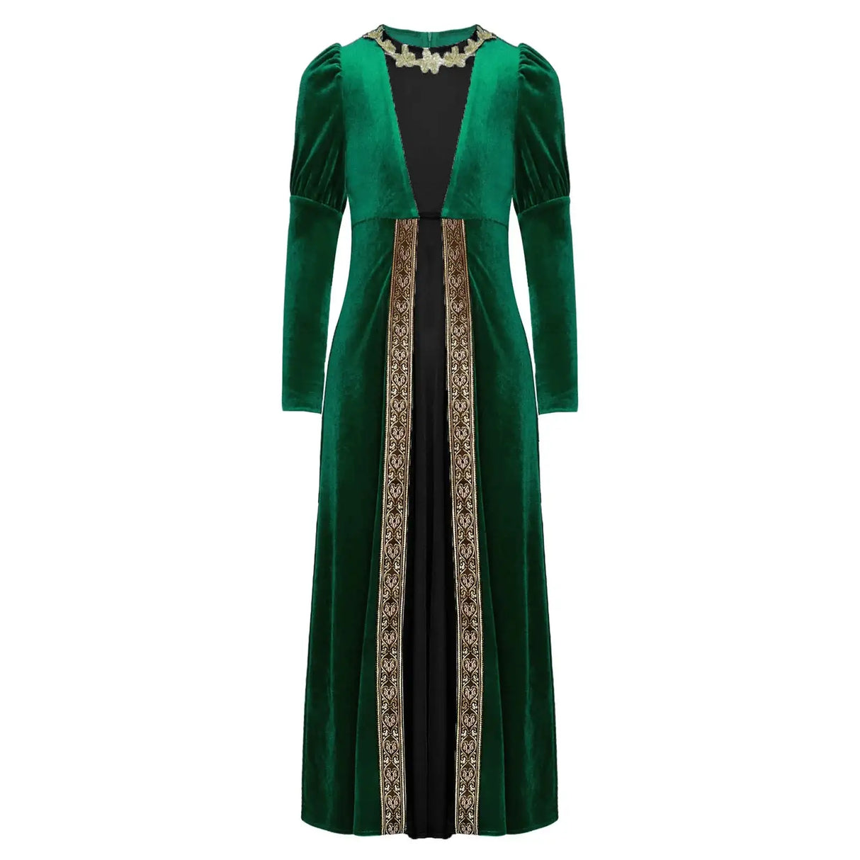 Girls Velvet Medieval Princess Dress Long Sleeve Renaissance Retro Robe Ancient Roman Long Dress for Halloween Carnival Party - Lootquake