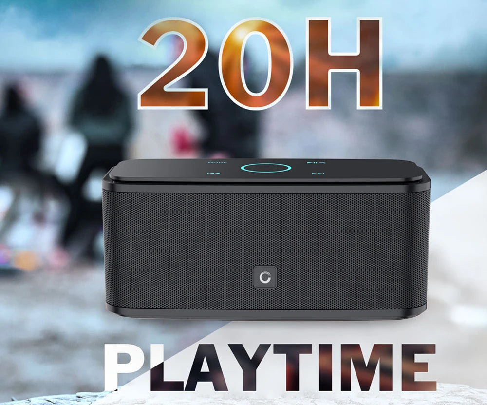 Enceinte Bluetooth sans fil DOSS SoundBox BT 5.0, contrôle tactile, boîte de son musicale portable, son stéréo 12 W, haut-parleurs étanches IPX5