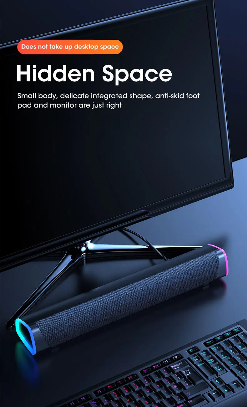 Altavoz Bluetooth inalámbrico, barra de sonido estéreo 4D, altavoces envolventes para el hogar, para portátil, proyector, reproductor de música de PC, entrada auxiliar de 3,5 mm, cable USB.