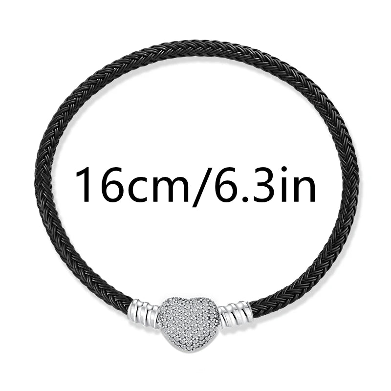 925 Silver Valentine's Day Snake Year Series Pendant Suitable for 925 Sterling Silver Original Women's Bracelet DIY Jewelry Gift - Lootquake