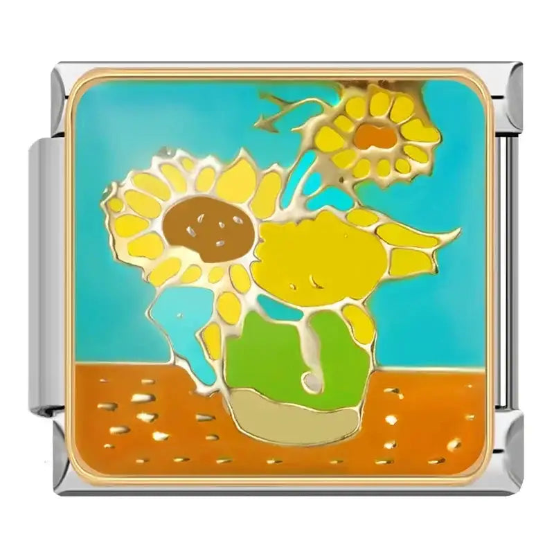 Hapiship 2023 Fashion Charm Italian Links Flower Flower Bee Tent Fit 9mm Bracelet Stainless Steel Making DIY Jewelry DJ661-C - Lootquake