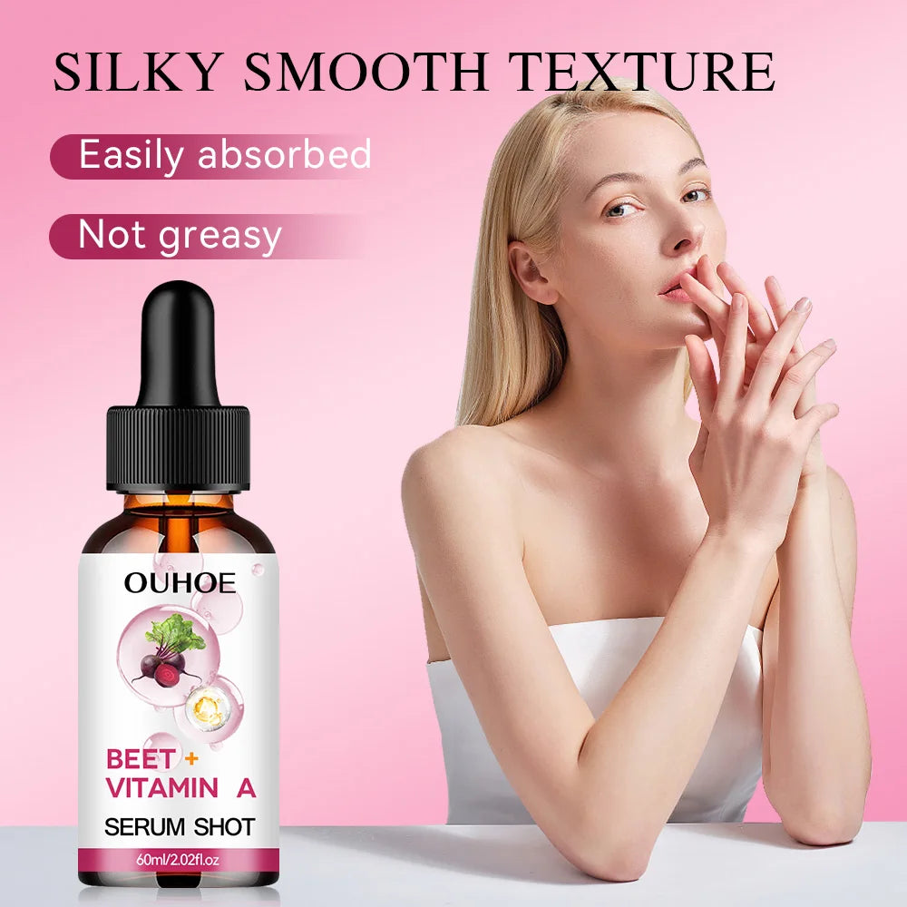 Esencia facial con vitamina A, hidratante profunda, nutritiva, reparadora, reafirmante, atenúa líneas finas, producto de belleza para el cuidado facial.