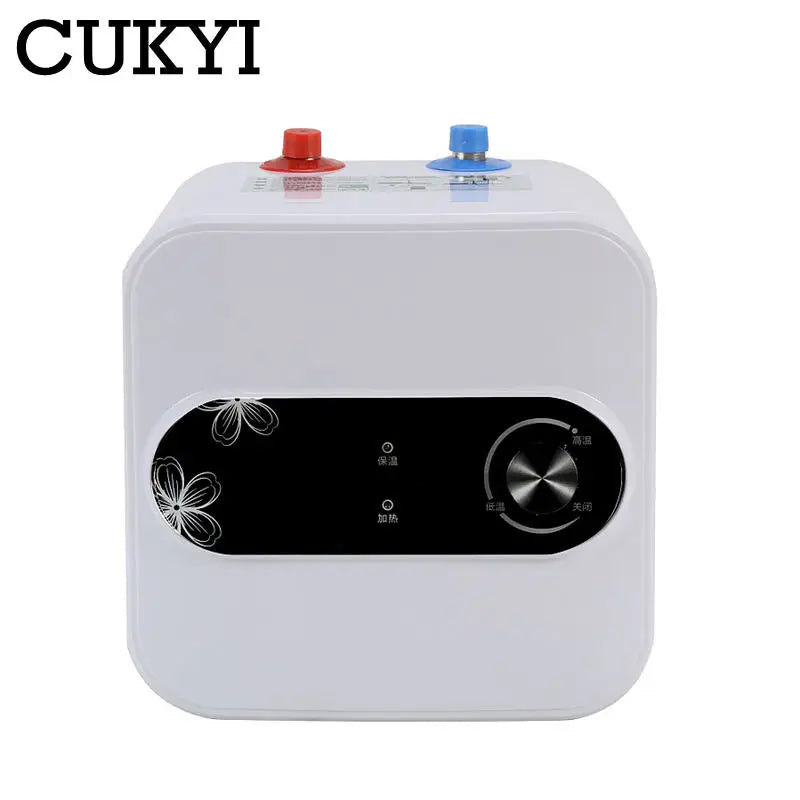 Chauffe-eau électrique instantané à stockage d'eau de 8 L, isolation thermique rapide, affichage numérique, bouton de contrôle du thermostat, entrée d'eau haut/bas