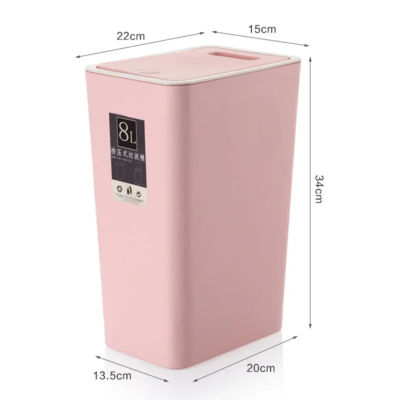 Papelera de prensa con tapa para cocina, gran capacidad, para almacenar alimentos, reciclar en casa, para baño, de calidad alimentaria