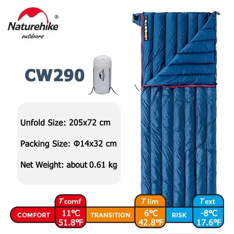 Naturehike CW280 Sleeping Bag Winter Waterproof Goose Down Sleeping Bag Ultralight CWM400 Hiking Camping Sleeping Bag - Lootquake
