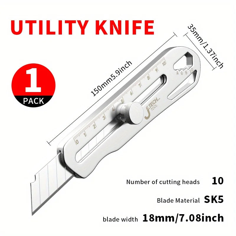 Cuchillo de arte de alta resistencia, de acero inoxidable grueso y grande, cuchillo para papel tapiz de grado industrial, soporte para herramientas duradero