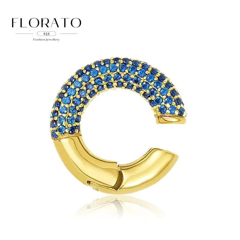 925 Sterling Silver Needle Micro-set Half Circle Zircon Hoop Ear Buckle Geometric Luxury Earrings Fashion Jewelry Gift Wholesale - Lootquake