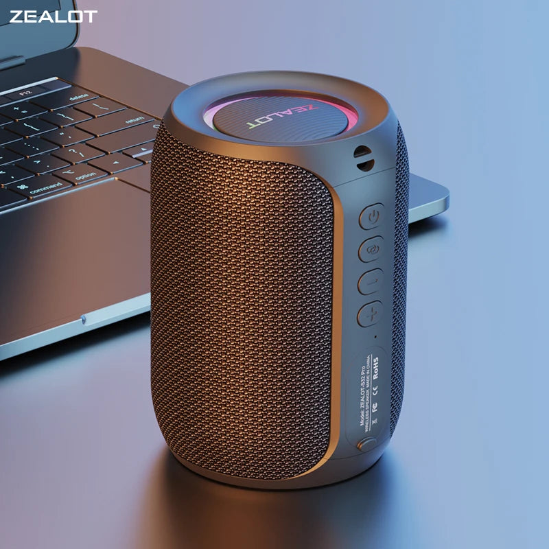 Enceinte Bluetooth puissante Zealot-S32PRO, basses sans fil, éclairage LED, enceintes d'extérieur, caisson de basses, caisson de basses étanche