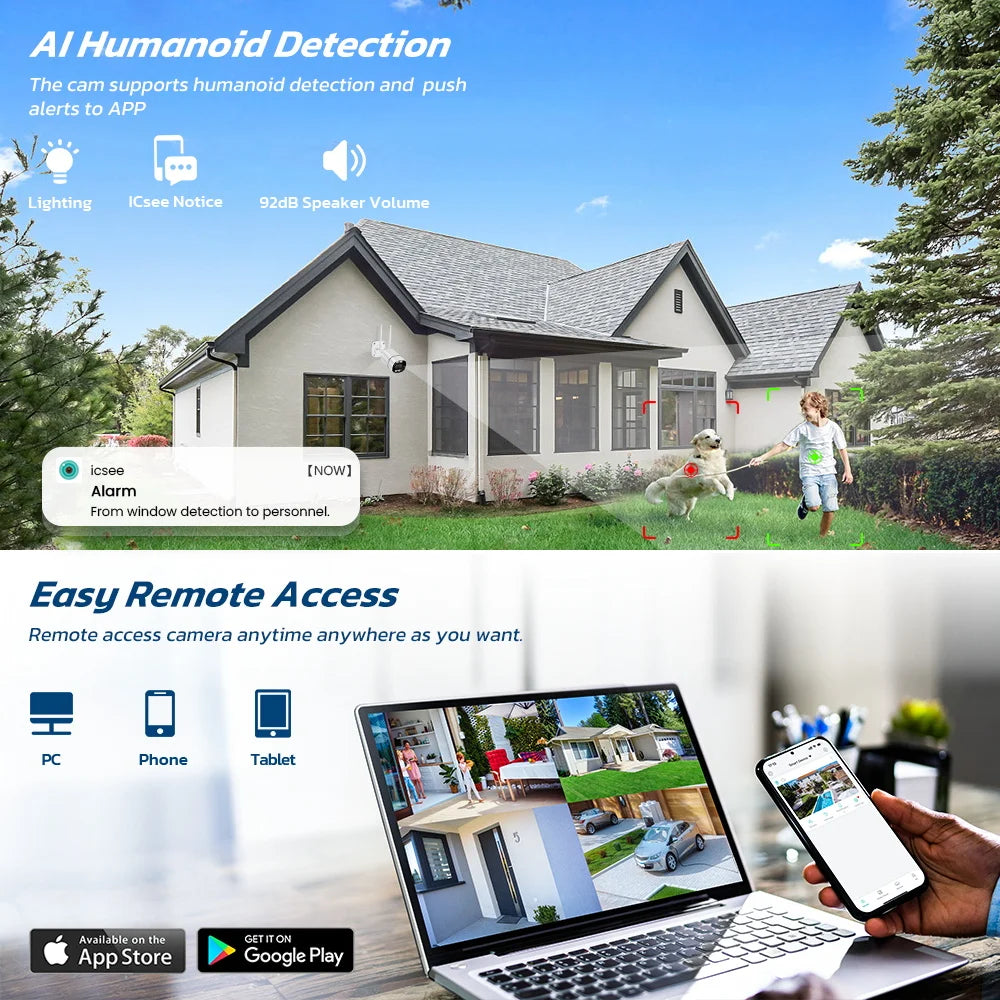 Caméra IP WiFi étanche Onvif sans fil, caméra de sécurité Bullet H.265, détection humaine, vision nocturne, surveillance extérieure CCTV Xmeye