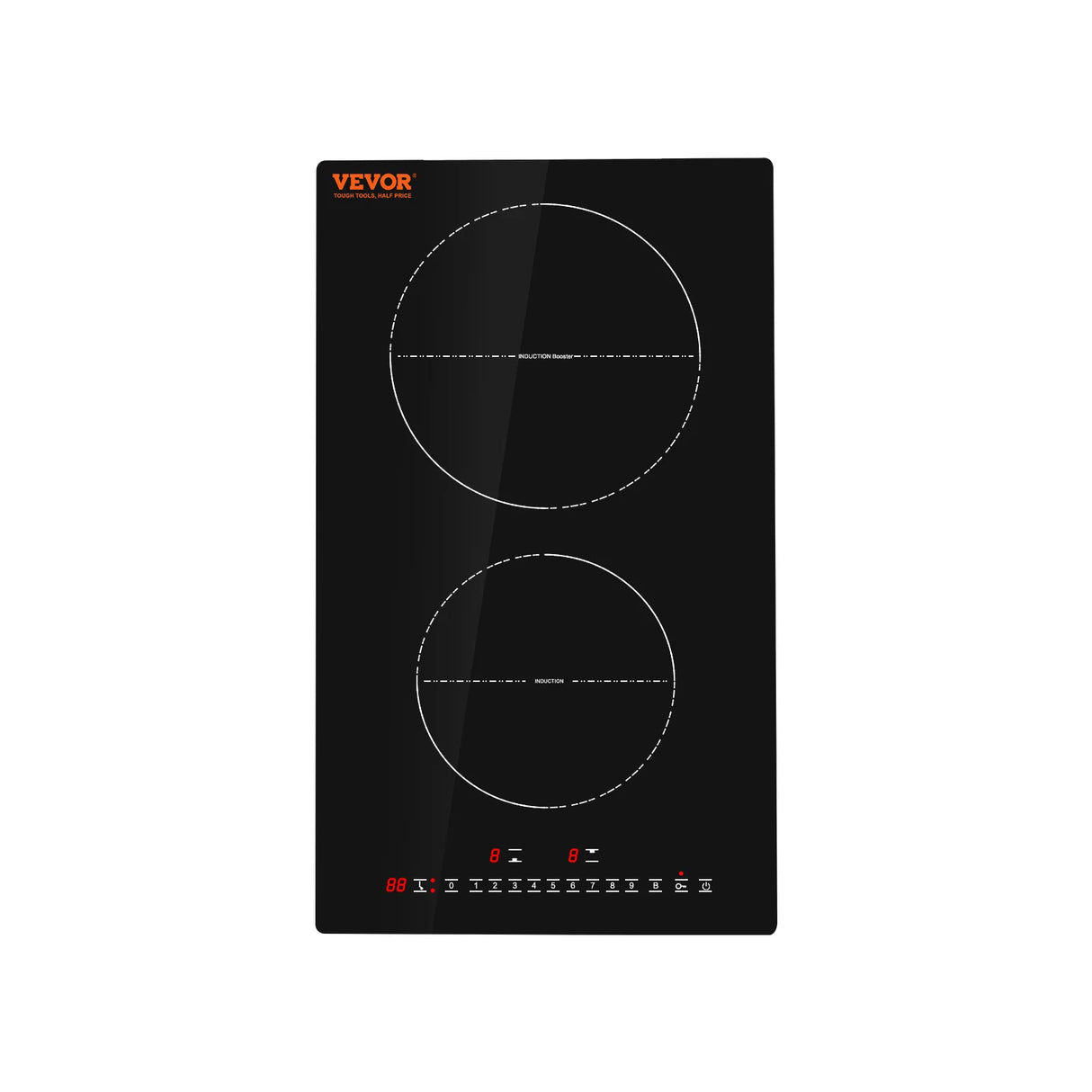 VEVOR Plaque de cuisson à induction électrique 2 feux Plaque de cuisson intégrée Cuisinière à capteur tactile Plaque chauffante magnétique