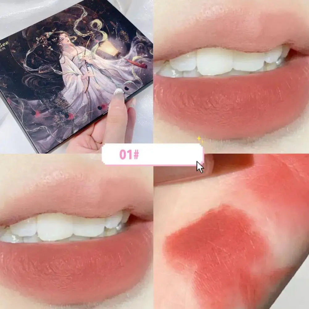 Lot de 6 rouges à lèvres mats, imperméables, velours, nude, sexy, rouge, marron, pigments hydratants, maquillage longue tenue, cosmétique d'été