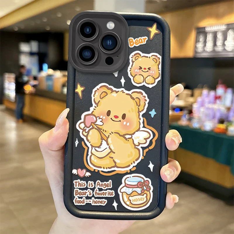 Funda para teléfono con diseño de oso de mantequilla