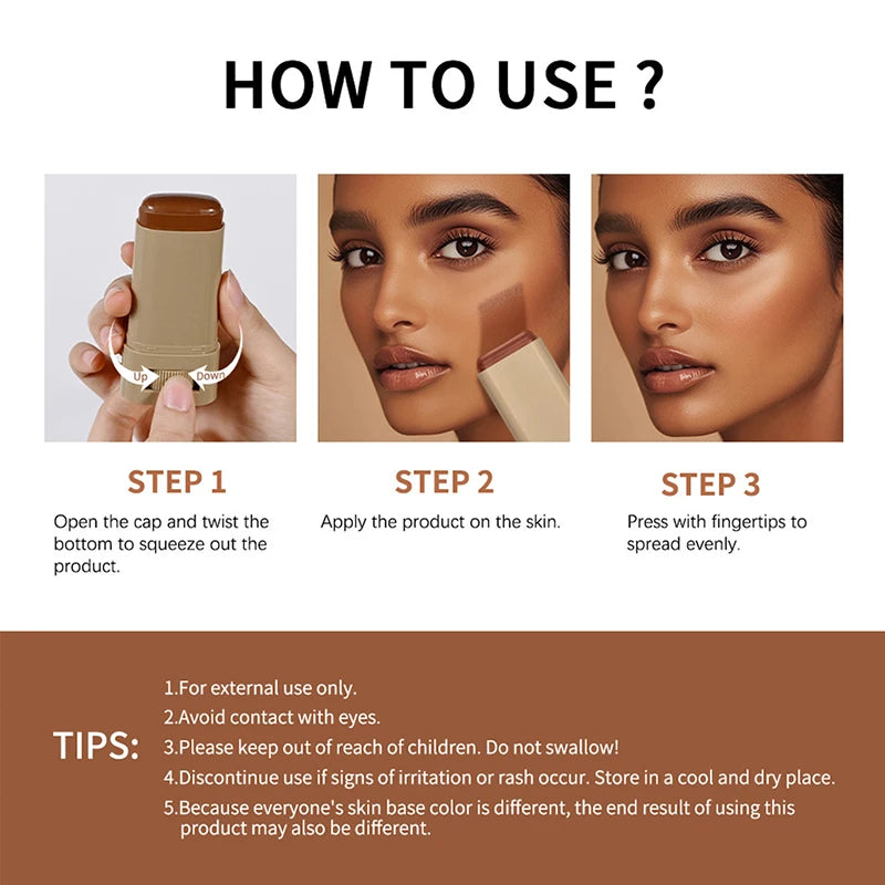 Foundation Balm Stick Serum Boost Skin Tint Foundation Stick Smooth Plumper Coverage Brighten Face Travel Foundation Makeup 2025