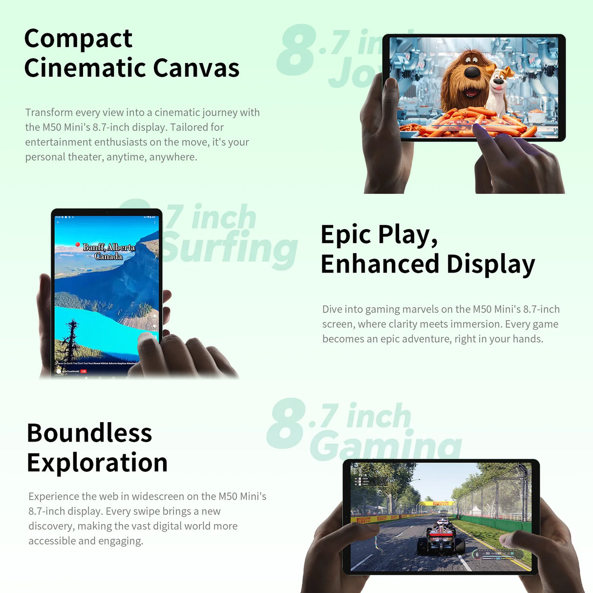 Teclast M50Mini, tablette 8,7 pouces, 8 cœurs, Android 14, appels 4G, (6 Go + 10 Go), 16 Go de RAM, 128 Go de ROM, 1340 x 800, Unisoc T606, 13 Mpx + 5 Mpx