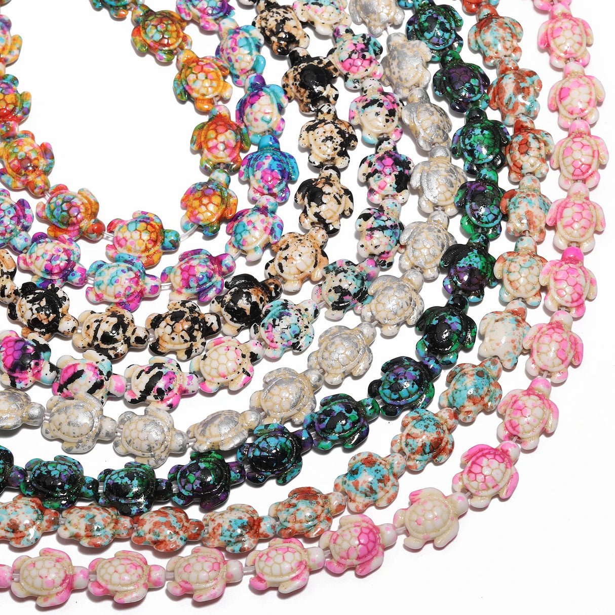 14x18mm 22pcs Sea Turtle Random Color Mix Natural Turquoise Stone Beads Bead for Jewelry Making DIY Ocean Series Bracelet - Lootquake