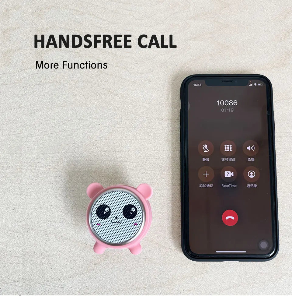 Enceinte Bluetooth sans fil pour animaux, mini haut-parleurs Hi-Fi, son TWS, pour l'extérieur ou le bureau, maison, bébé panda