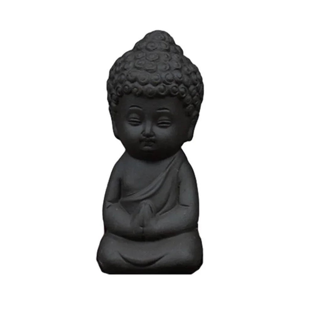 Estatua de Buda bebé meditando, figura de Buda, decoración, escultura de monje zen, Buda sentado en el césped, adorno para mascota de té