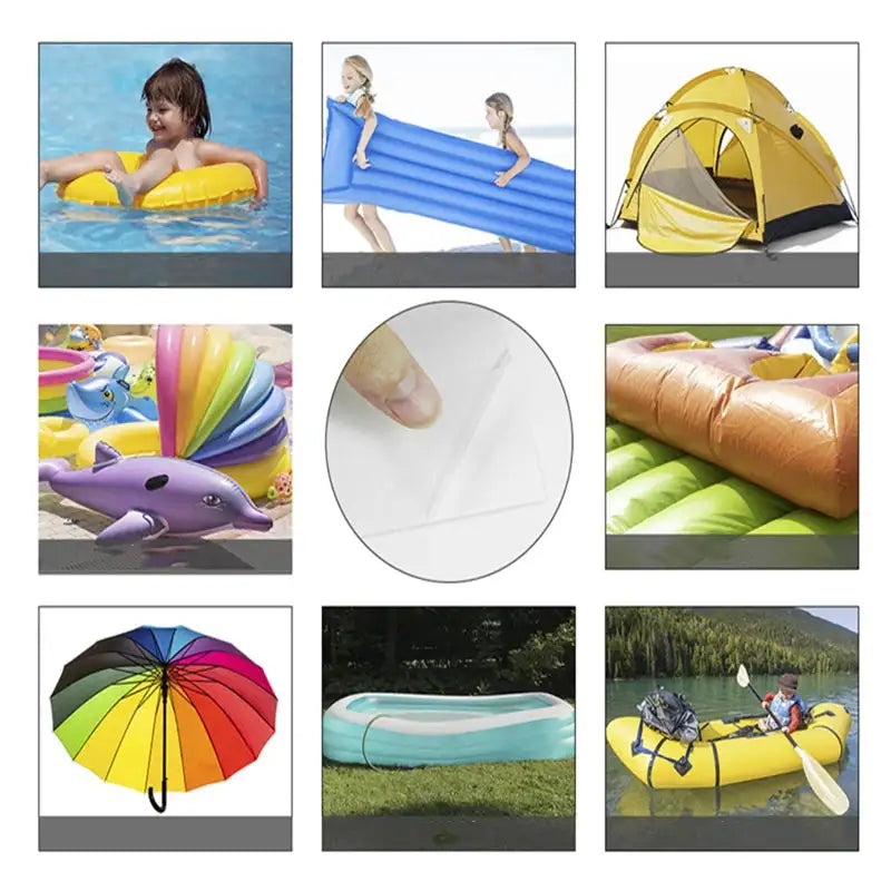 10pcs Transparent Waterproof Self Adhesive Sticker Cloth Patches Camping Awning Tent Water Toys Swimming Ring Repair Tape - Lootquake