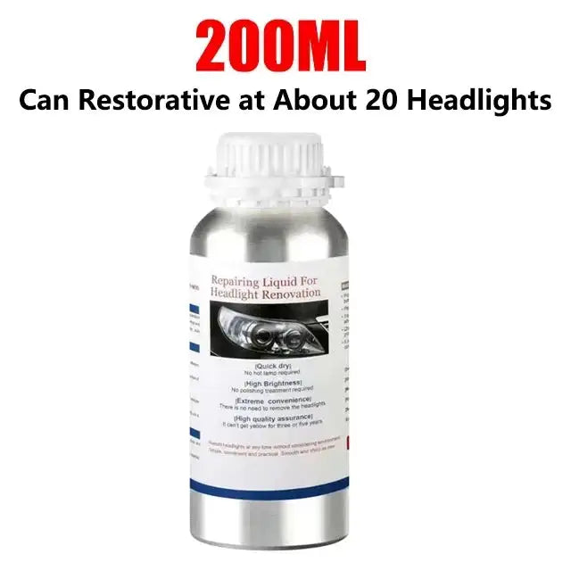 Car Headlight Lens Restoration Kit with EU/US Plug Headlamp Restore Polishing Cleaning Tools 100ml/200ml - Lootquake