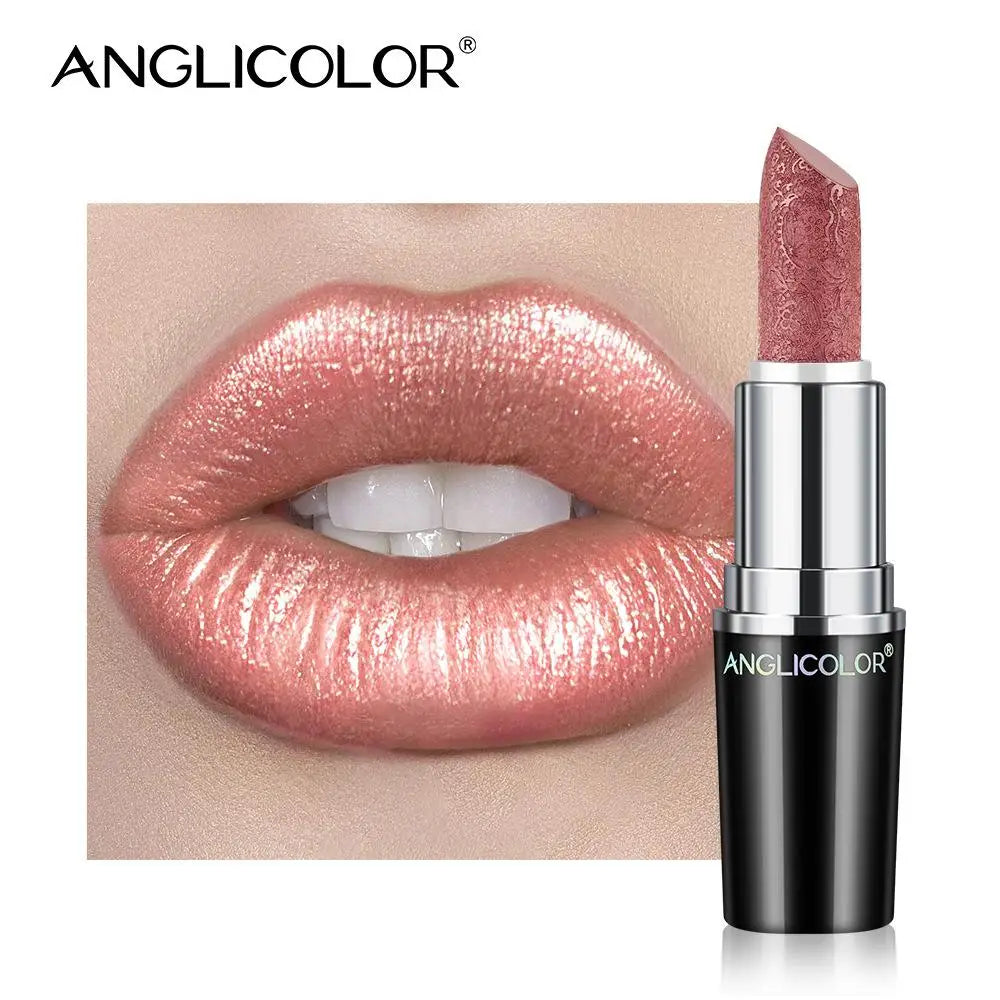 Fine Glitter Lipstick, Quicksand Gold Lipstick Non-sticky Non-fading Lipstick Pearlescent Long-lasting Silky Mermaid Lipstick