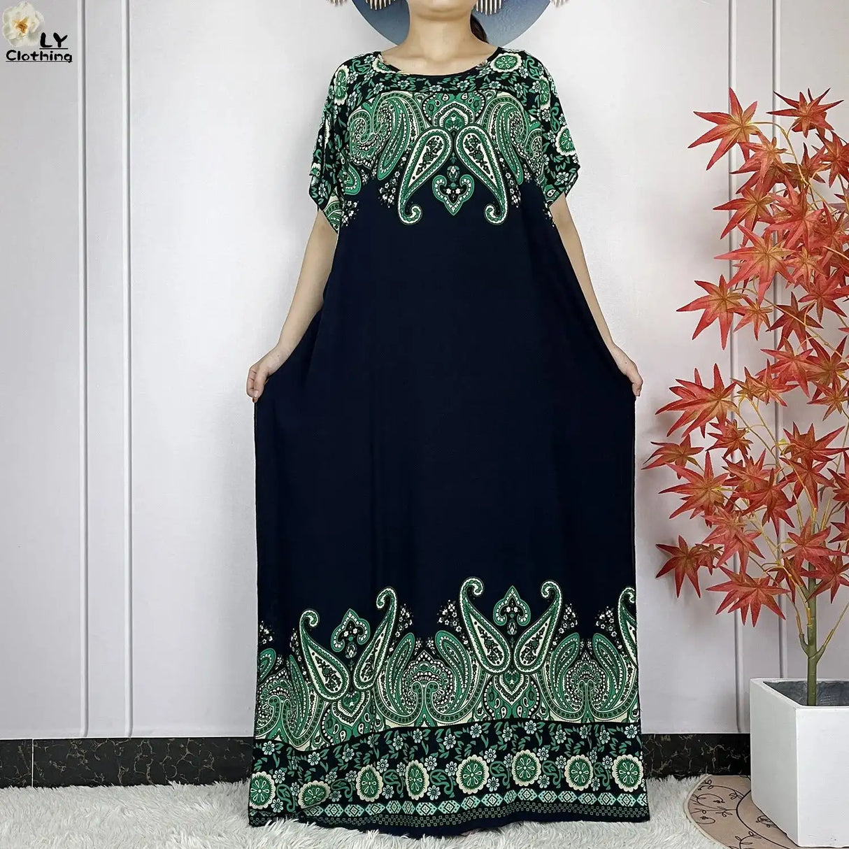 2024 Latest Muslim Sets Women Clothing Cotton Floral Loose Dashiki Long Dress African Abaya Dubai Traditional Islamic Clothing - Lootquake