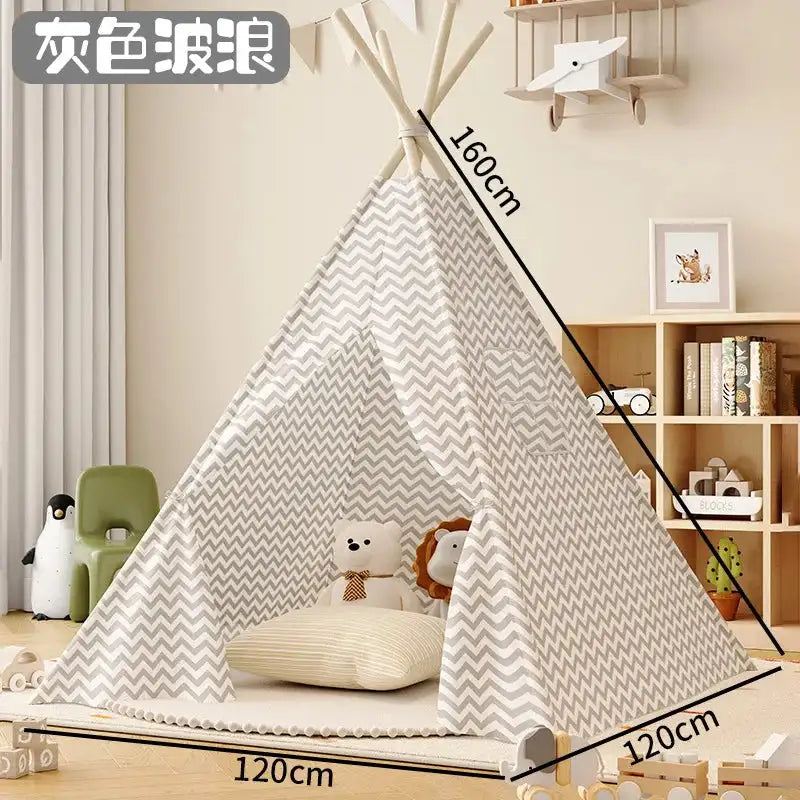Tent for Kids Indoor Household Children Play House Wigwams Portable Folding Tipi Teepee Girl and Boy Castle Play Room Tents - Lootquake