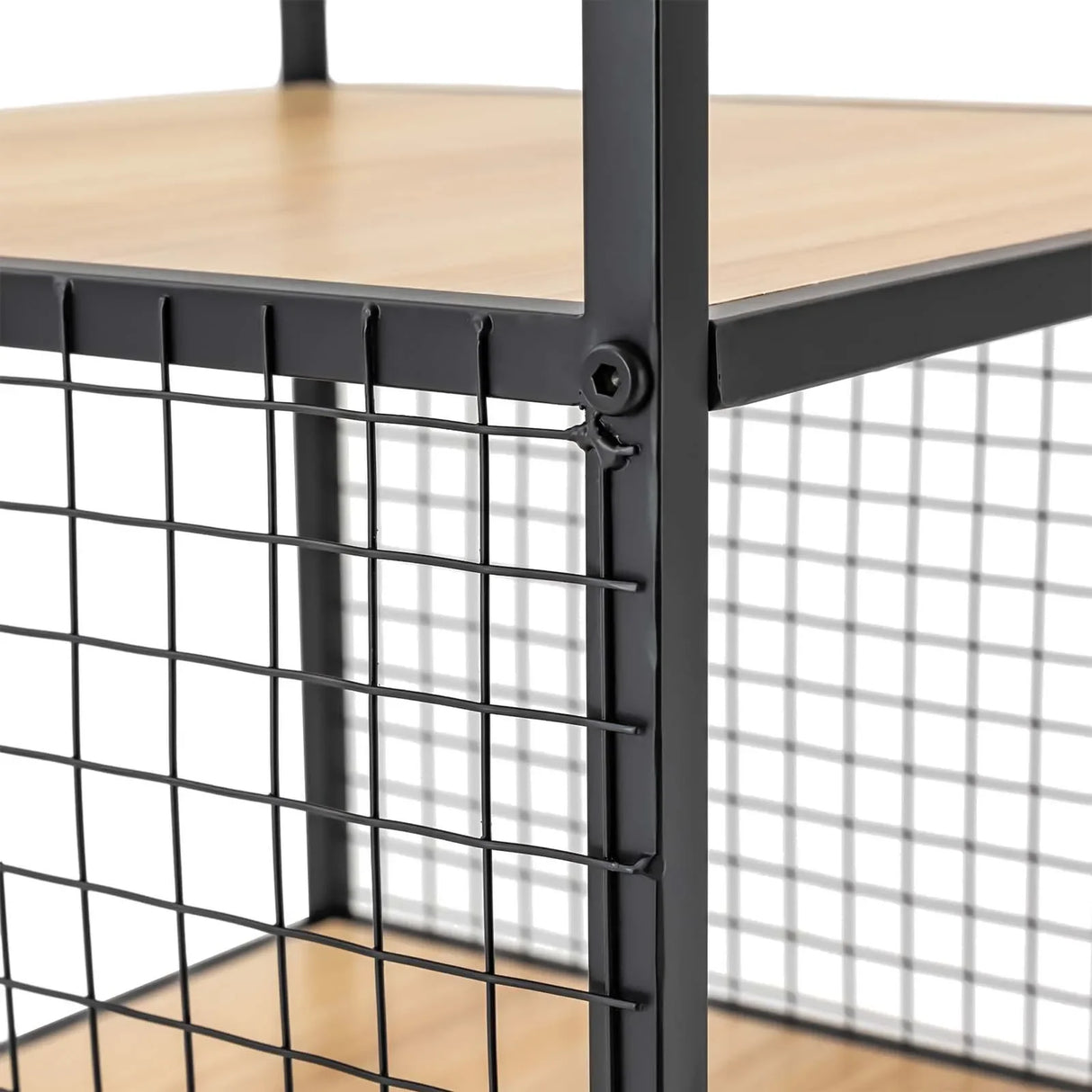 Support d'imprimante à 3 niveaux en bois massif et fer, capacité de 20 kg, design compact, idéal pour le rangement au bureau et à la maison, durable et élégant