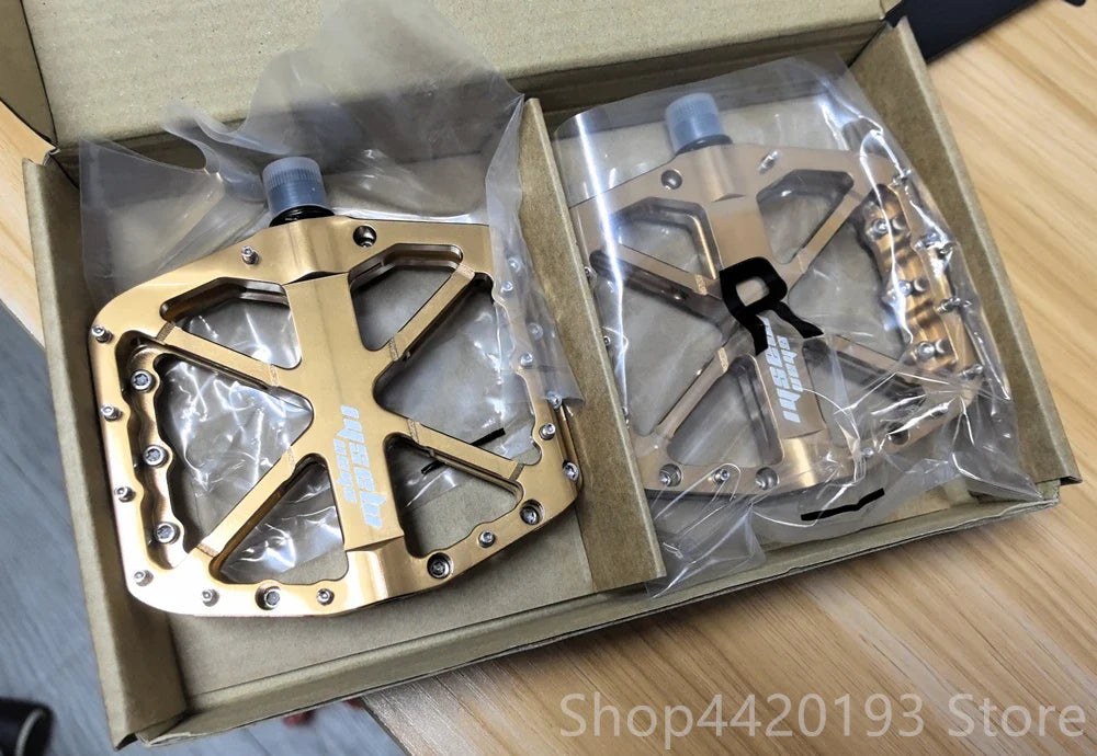 2025 New Bike Pedals MTB Mountain Road Flat Non-slip CNC 3 Sealed Bearings Green Bicycle Pedals Route Cycling Accessories