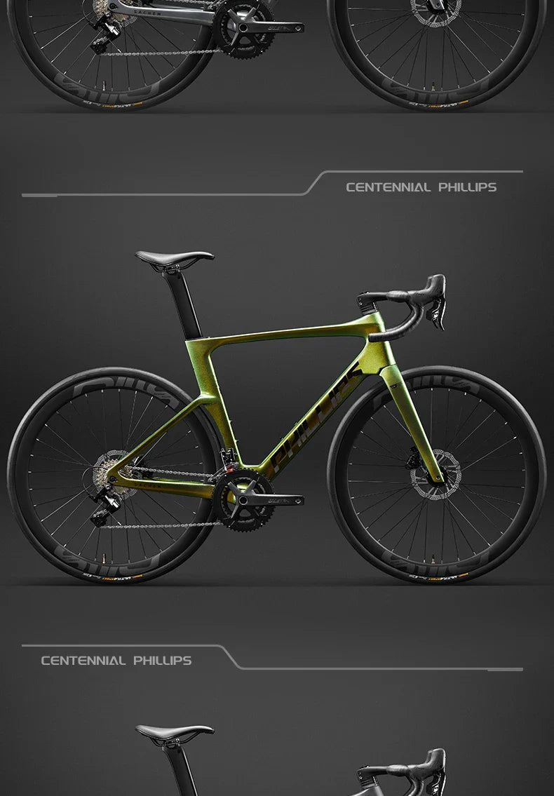 2025 New Ultra-Light Carbon Fiber Road Bike Fast Racing Bicycle with Hydraulic Disc Brakes 16/24-Speed Gear Shift Drop Handlebar