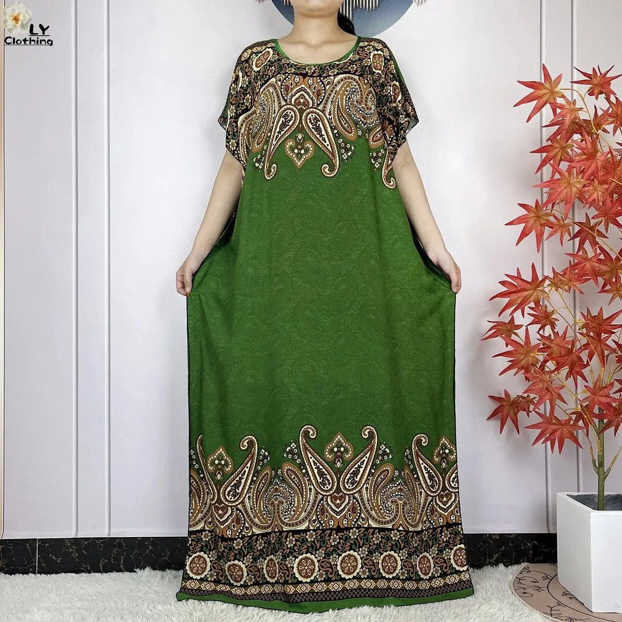 2024 Latest Muslim Sets Women Clothing Cotton Floral Loose Dashiki Long Dress African Abaya Dubai Traditional Islamic Clothing - Lootquake