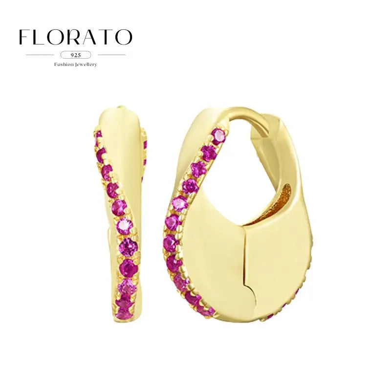 925 Sterling Silver Needle Micro-set Half Circle Zircon Hoop Ear Buckle Geometric Luxury Earrings Fashion Jewelry Gift Wholesale - Lootquake