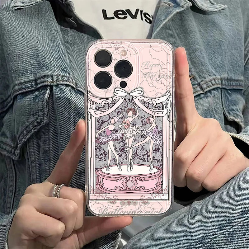 Funda para iPhone con bailarina rosa