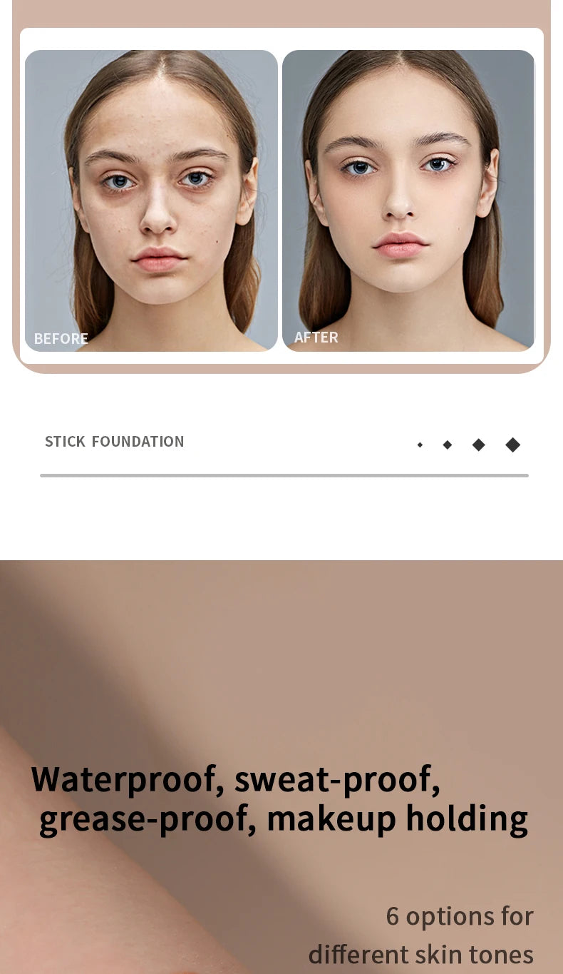 Fond de teint en stick - une formule crème mate naturelle, durable et miscible - sans cruauté et cadeau parfait pour la Saint-Valentin pour les femmes.