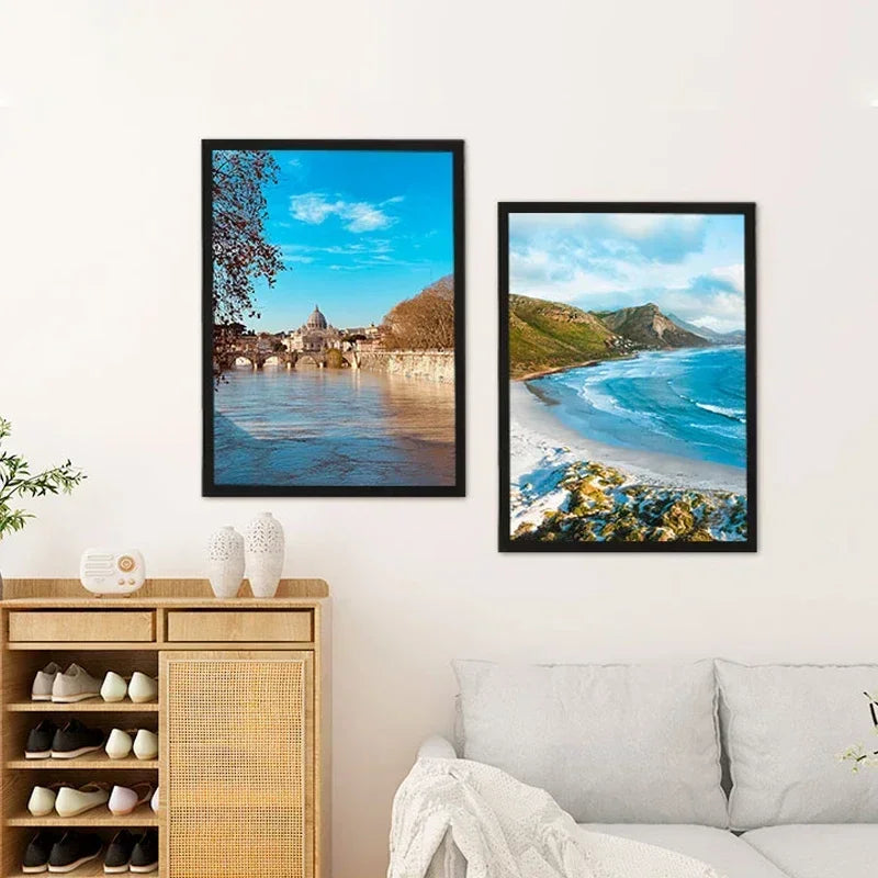 Marco de fotos magnético negro A4/A5/A6, columna publicitaria, columna publicitaria, marco de póster suave autoadhesivo, carpeta de certificados