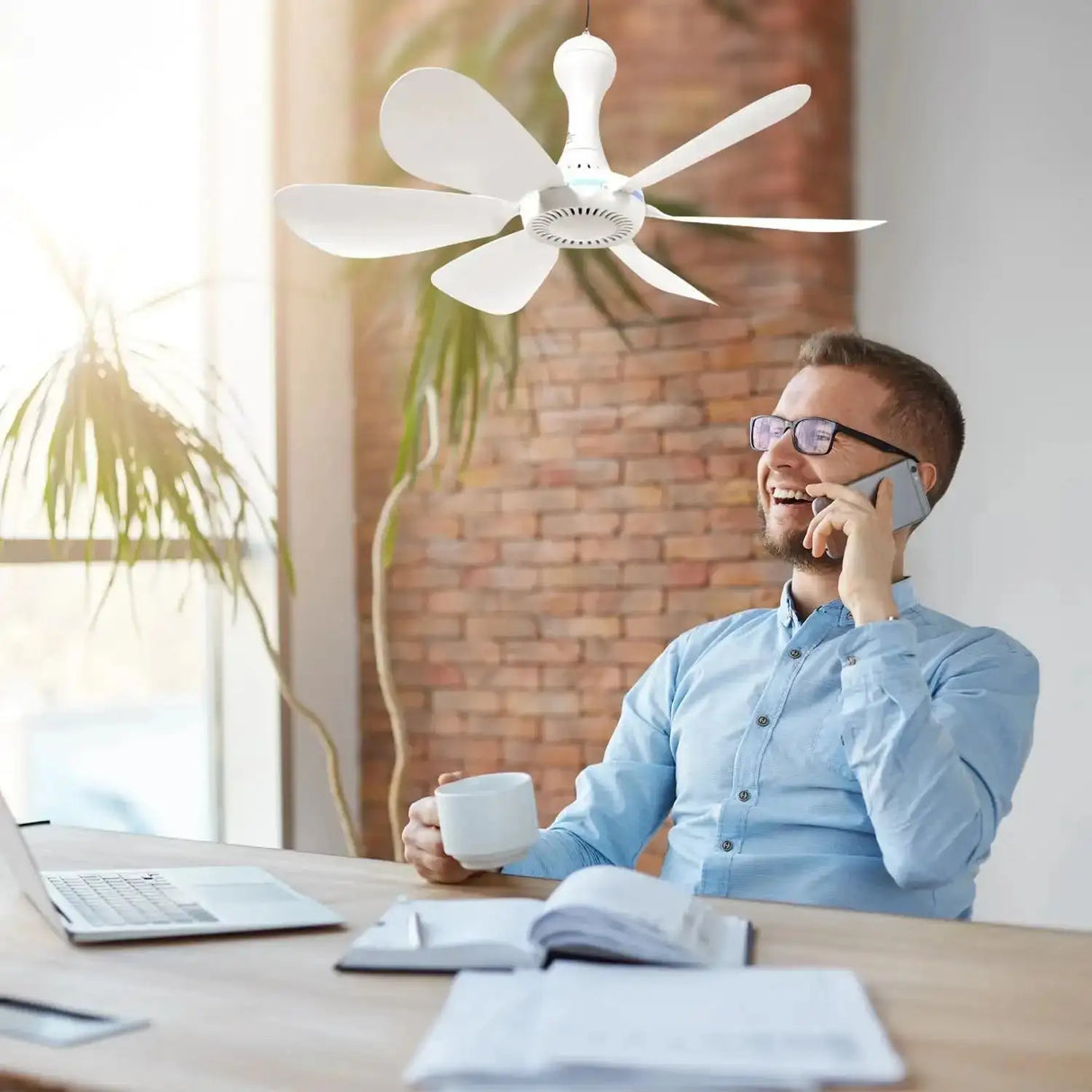 Silent 6 Leaves USB Powered Ceiling Canopy Fan with Remote Control Timing 4 Speed Hanging Fan for Camping Bed Dormitory Tent New - Lootquake