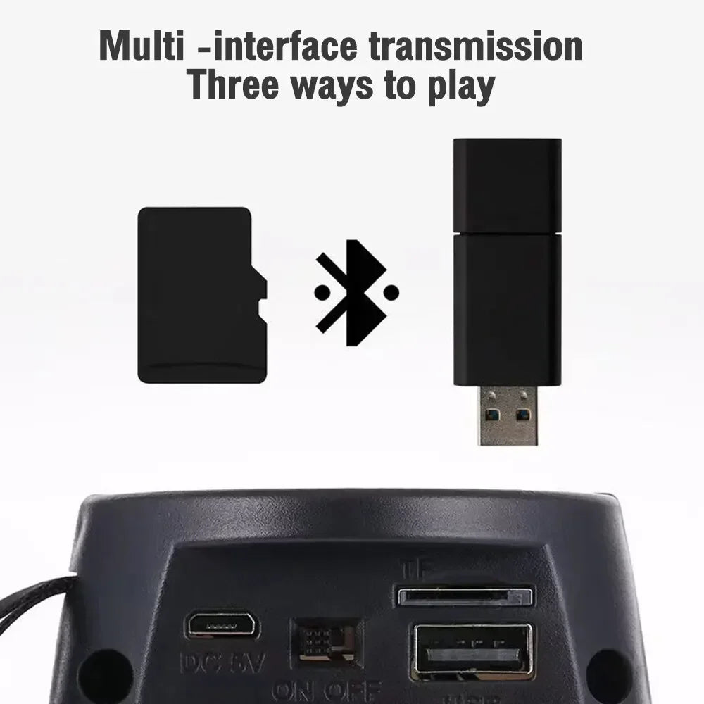 Enceintes Bluetooth sans fil 1202, portables, pour la maison, l'extérieur, la voiture, caisson de basses, petit haut-parleur avec lumières LED, système audio MP3