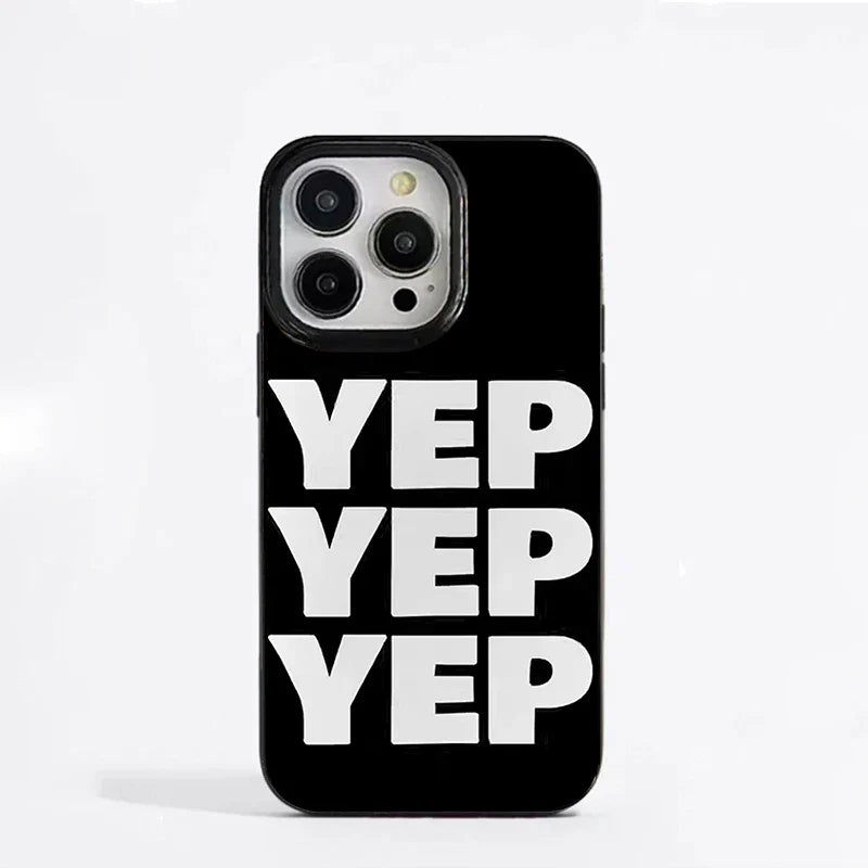 Funda de teléfono personalizada de lujo con letras en blanco y negro