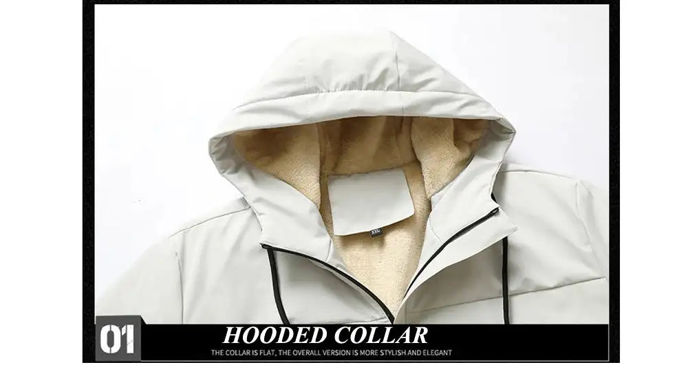 Winter Men's Warm Padded Jackets Fashion Men Fleece Lined Thermal Hooded Coats Men Mountain Ski Windbreaker Jackets Clothing - Lootquake
