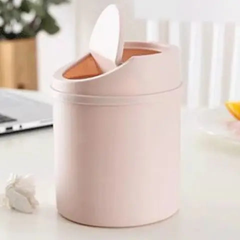 Universal Waste Bin With Lid Desktop Office Organizer Storage Home Garbage Basket Container Table Trash Bin Small Trash Can