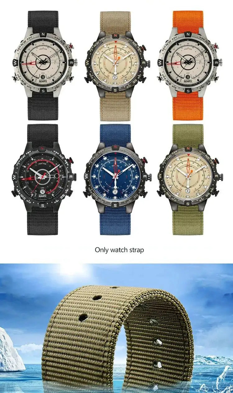 For TIMEX Tide Canvas Convex Strap Male Compass Bracelet T2N721 T2N720 TW2T76500 TW2T76300 Nylon Watchband 24*16MM Wristband - Lootquake