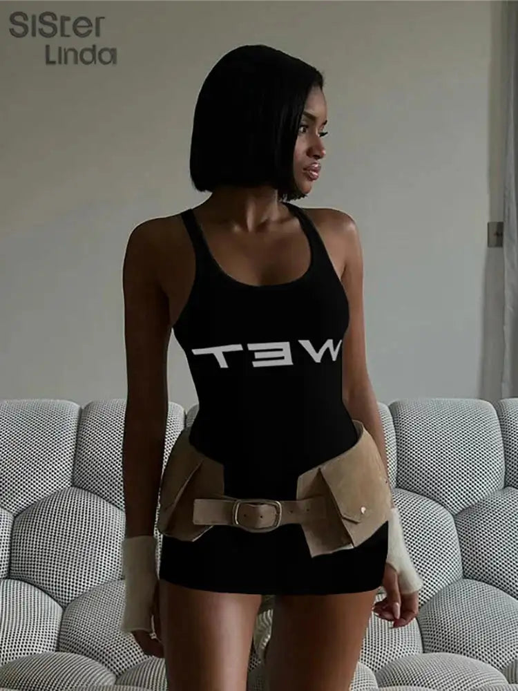 Authentic Casual Women's Jumpsuit Shorts Popular In Summer 2024 Suspender Low Cut And Backless Sleeveless Top Paired With Shorts - Lootquake