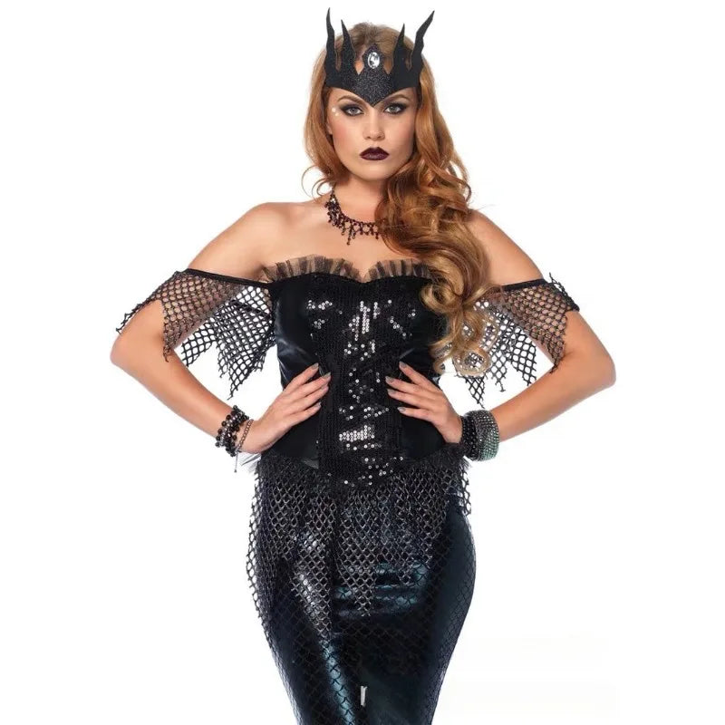 Halloween Cosplay Withch Mermaid Dress Sexy Princess Gothic Costume Fantasy Wizard Evening Outfits for Woman Carnival Party