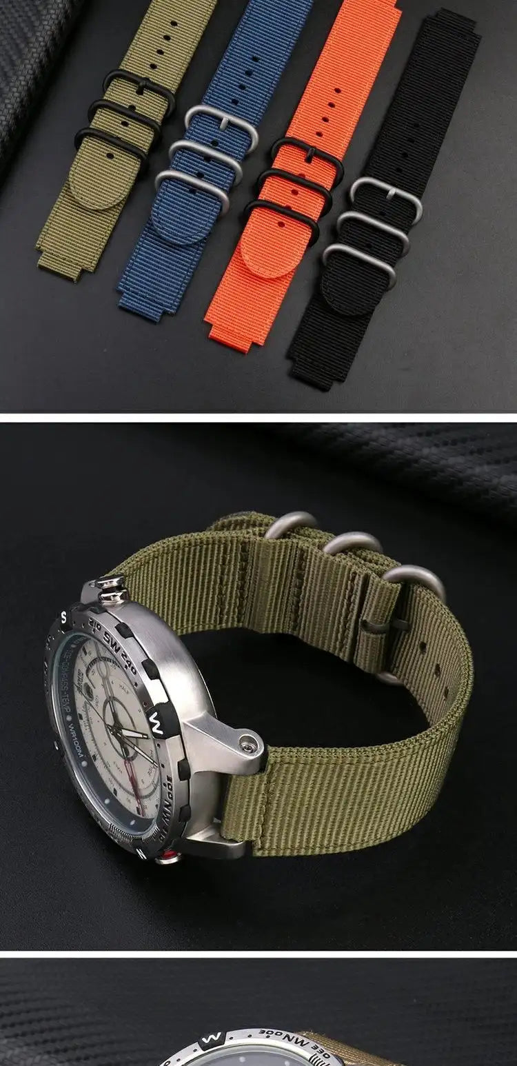 For TIMEX Tide Canvas Convex Strap Male Compass Bracelet T2N721 T2N720 TW2T76500 TW2T76300 Nylon Watchband 24*16MM Wristband - Lootquake