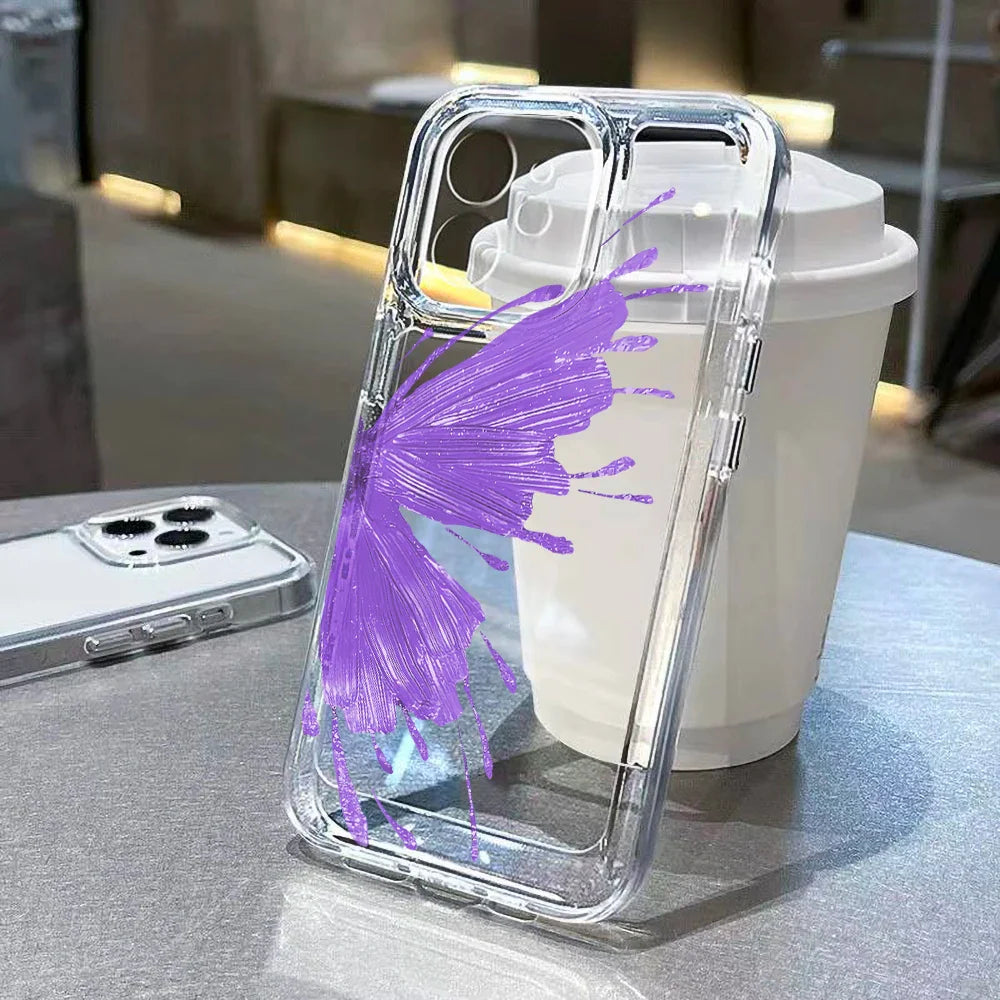 Funda para teléfono con pintura al óleo de flores moradas