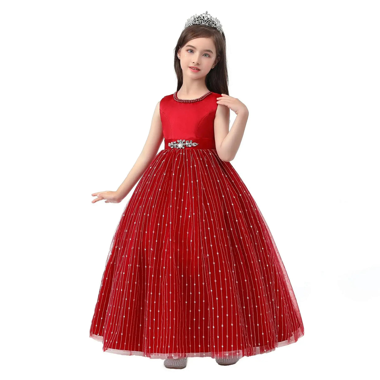New Princess dress Large children's long dress Girl piano performance dress Festival party dress - Lootquake